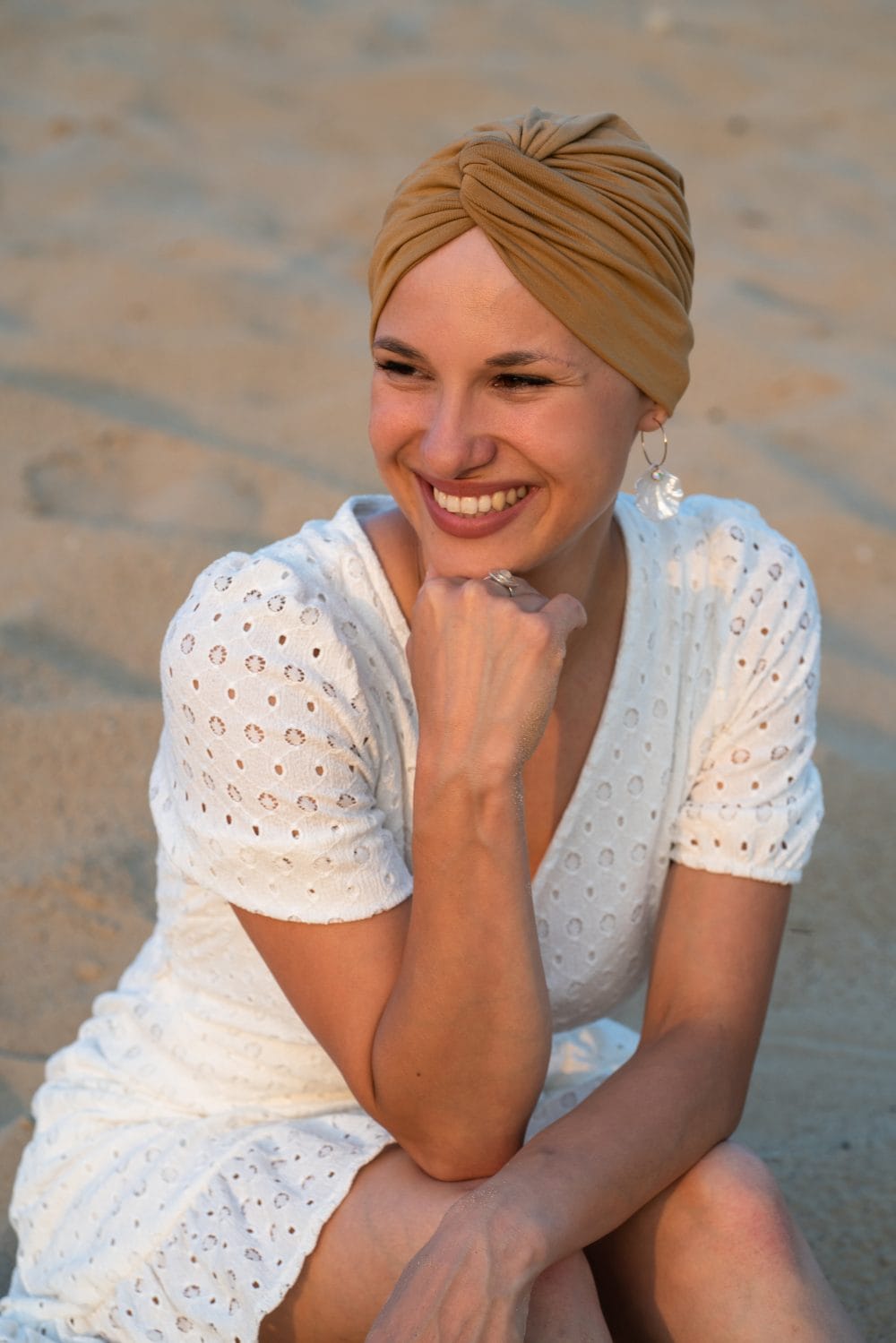 Turban na vlasy a turban na hlavu Classic Honey z jemného bambusového vlákna