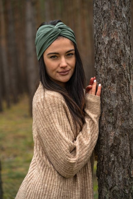 Bambusová látková čelenka Classic Moss – Čelenky na hlavu pre každé ročné obdobie
