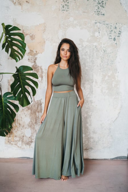 Bambusové nohavice dlhé - Olive