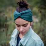 Bambusová látková čelenka Classic Emerald Green – Čelenky na hlavu pre každé ročné obdobie