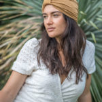 Turban na vlasy a turban na hlavu Basic Honey z jemného bambusového vlákna