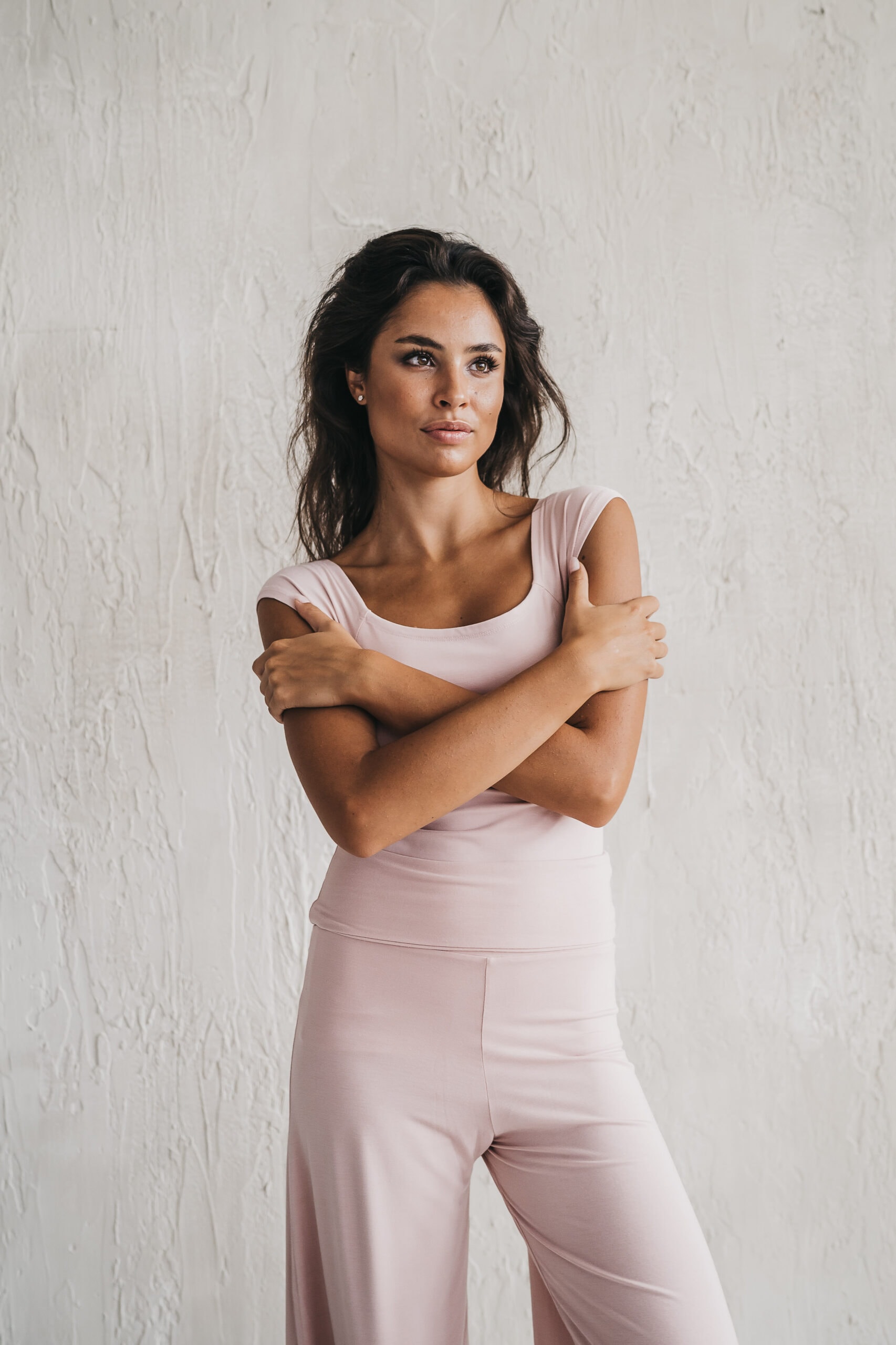 Bambusové tričko s lodičkovým výstrihom - Soft Pink – Obrázok 4